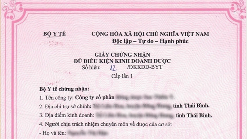 Giấy chứng nhận đủ điều kiện kinh doanh dược