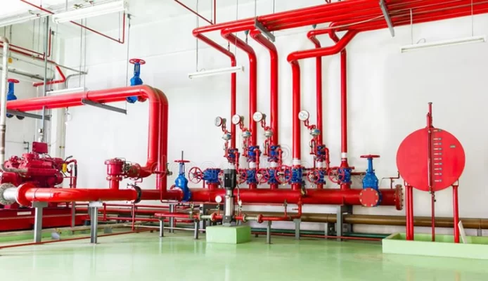 Hệ thống đường ống và máy bơm hệ PCCC trong nhà máy