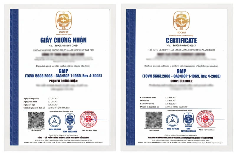 Giấy chứng nhận GMP