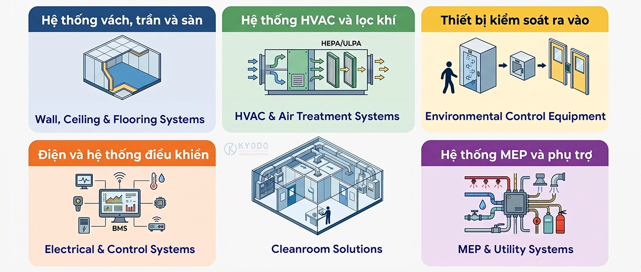 Những hạng mục chính khi thiết kế và xây dựng phòng sạch